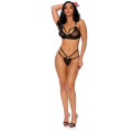 Barely Bare Bodice Bra & G-String Panty Zwart