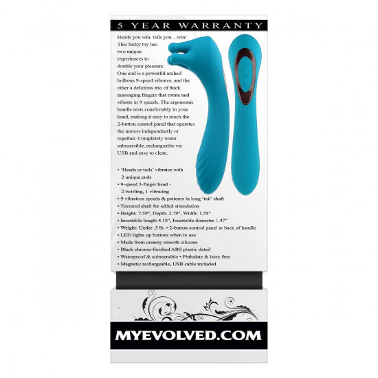 Evolved Heads Or Tails Dual Ended Stimulator Blauw