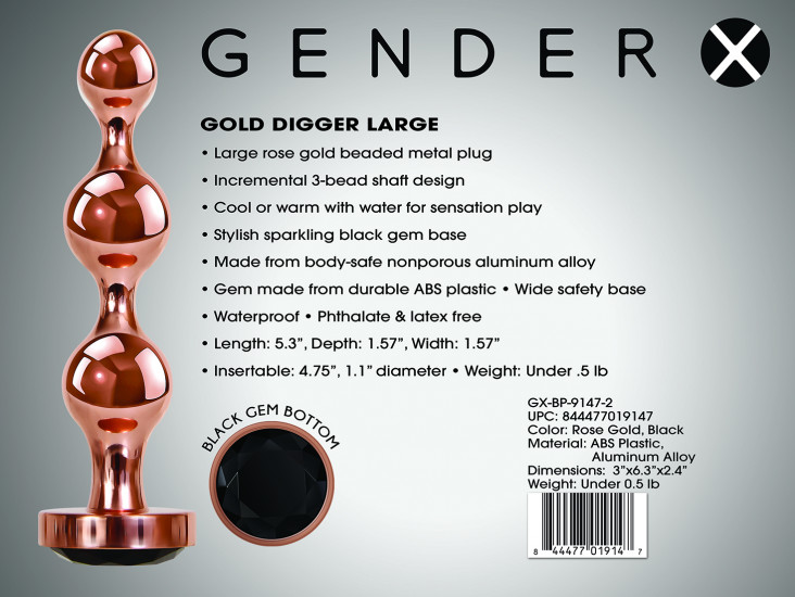 Gender X Gold Digger Buttplug Large RosÃ© Goud