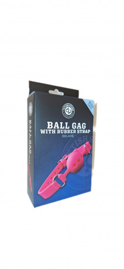 Fetish Store Ball Gag With Rubber Strap Deluxe Roze