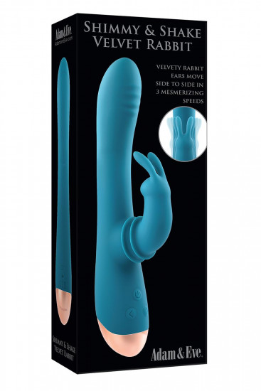 Shimmy And Shake Velvet Rabbit Vibrator turquoise