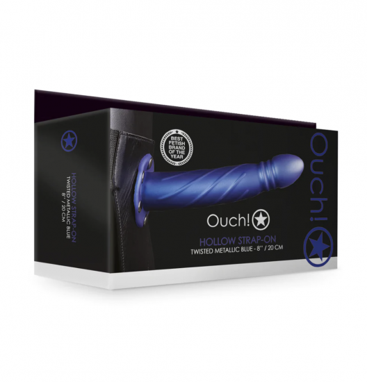 Ouch! Hollow Strap-On Twisted Blauw