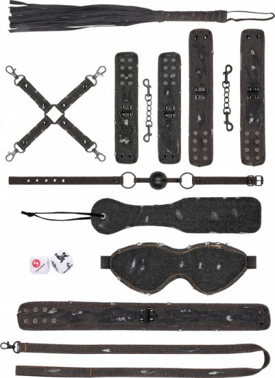 Ouch! Denim Bondage Kit Zwart