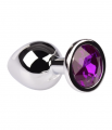 Plug It Strass Buttplug Large Zilver/Paars