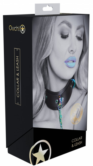 Ouch! Venice Halsband En Riem Zwart