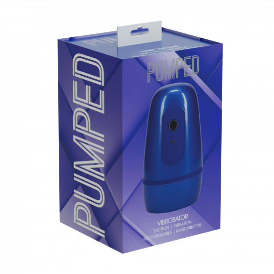 Pumped Vibrobator Masturbator Pump Metallic Blue