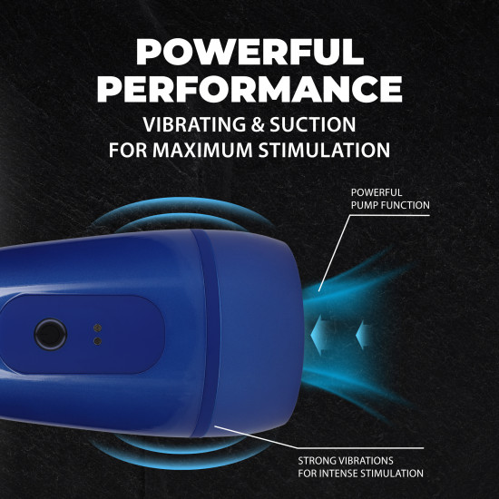 Pumped Vibrobator Masturbator Pump Metallic Blue