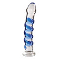 Icicles No. 5 Glazen Dildo Transparant met Blauw