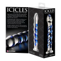 Icicles No. 5 Glazen Dildo Transparant met Blauw