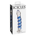 Icicles No. 5 Glazen Dildo Transparant met Blauw