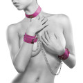 Leather Collar And Handcuffs Boeien Roze