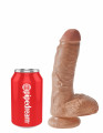 King Cock 8 Inch Cock with Balls Dildo Lichtbruin