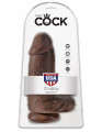 King Cock 9 Inch Chubby with Balls Dildo Bruin