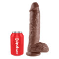 King Cock 10 Inch Cock with Balls Dildo Bruin