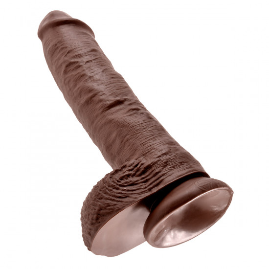 King Cock 10 Inch Cock with Balls Dildo Bruin
