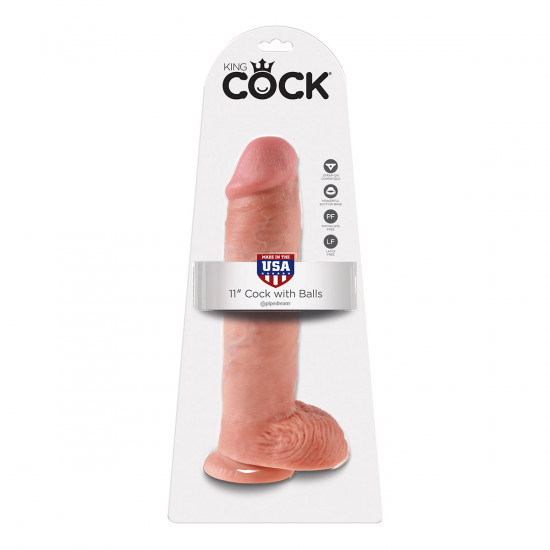 King Cock 11 Inch Cock with Balls Dildo Blank