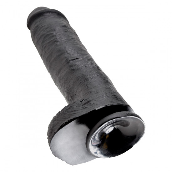 King Cock 11 Inch Cock with Balls Dildo Zwart