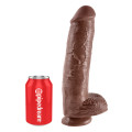 King Cock 11 Inch Cock with Balls Dildo Bruin