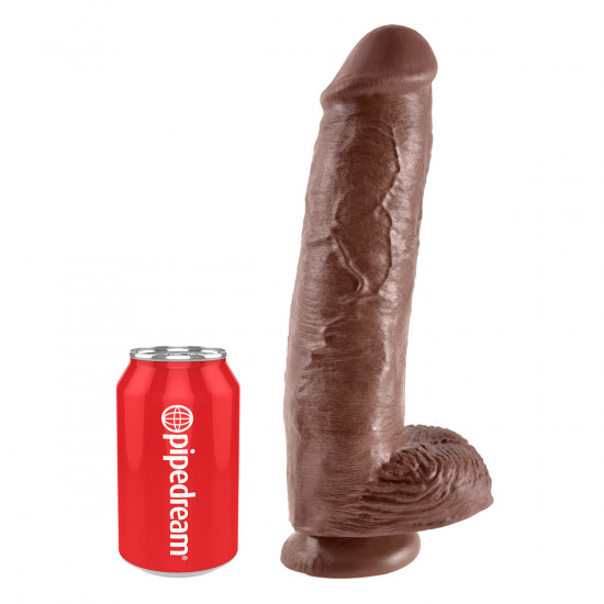 King Cock 11 Inch Cock with Balls Dildo Bruin