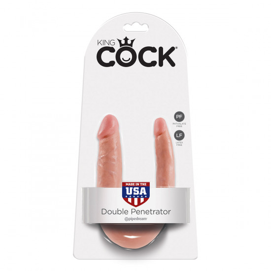 King Cock U-Shaped Small Double Trouble Dildo Blank