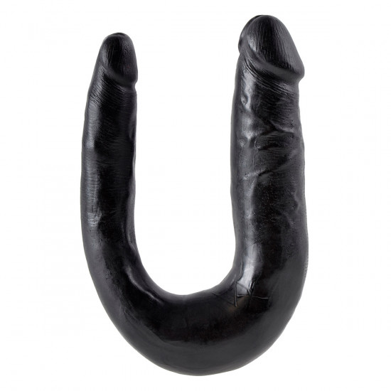 King Cock U-Shaped Small Double Trouble Dildo Zwart