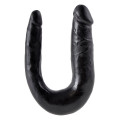 King Cock U-Shaped Small Double Trouble Dildo Zwart