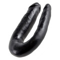 King Cock U-Shaped Small Double Trouble Dildo Zwart