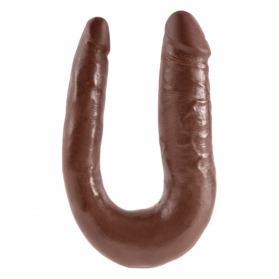 King Cock U-Shaped Small Double Trouble Dildo Bruin