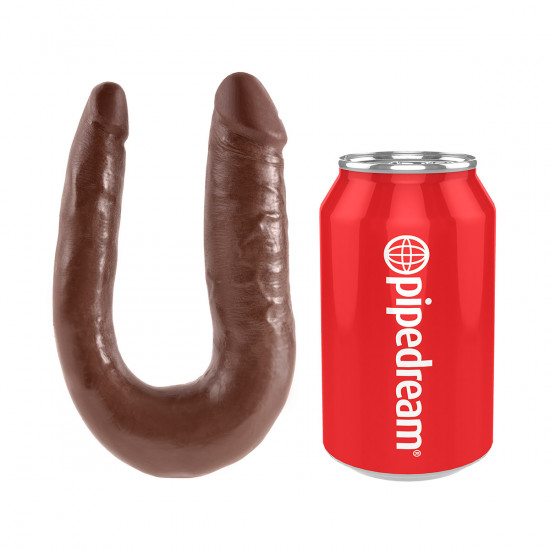King Cock U-Shaped Small Double Trouble Dildo Bruin
