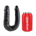 King Cock U-Shaped Medium Double Trouble Dildo Zwart