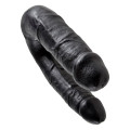 King Cock U-Shaped Medium Double Trouble Dildo Zwart