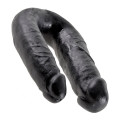 King Cock U-Shaped Medium Double Trouble Dildo Zwart