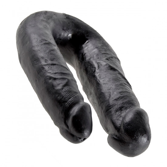 King Cock U-Shaped Medium Double Trouble Dildo Zwart