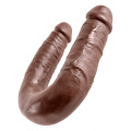 King Cock U-Shaped Medium Double Trouble Dildo Bruin