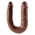 King Cock U-Shaped Medium Double Trouble Dildo Bruin