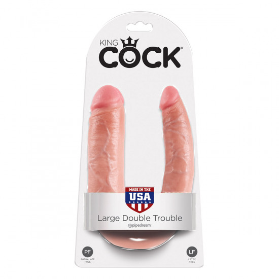 King Cock U-Shaped Large Double Trouble Dildo Blank