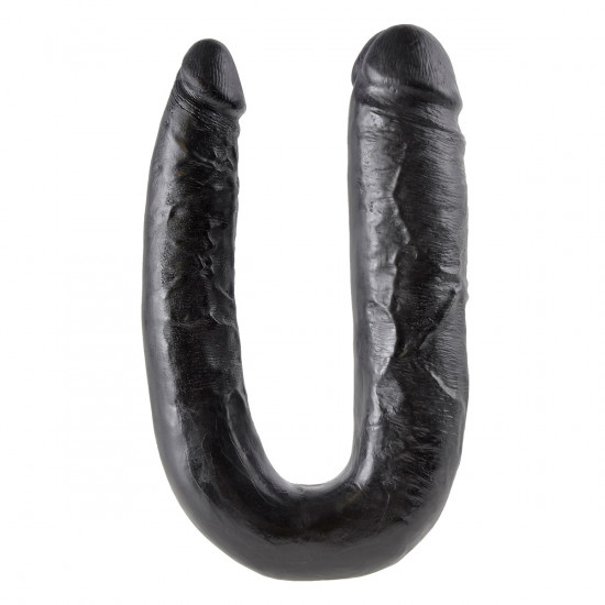 King Cock U-Shaped Large Double Trouble Dildo Zwart