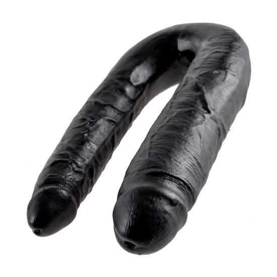 King Cock U-Shaped Large Double Trouble Dildo Zwart