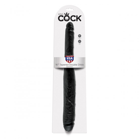 King Cock 16 Inch Tapered Double Dildo Zwart