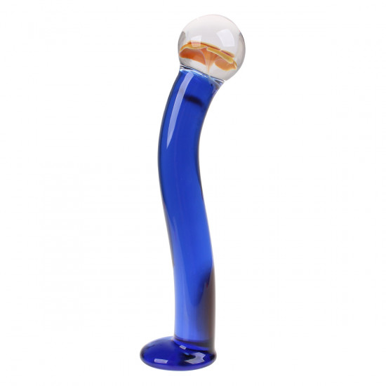 Icicles No. 17 Glazen Dildo Blauw met Transparant