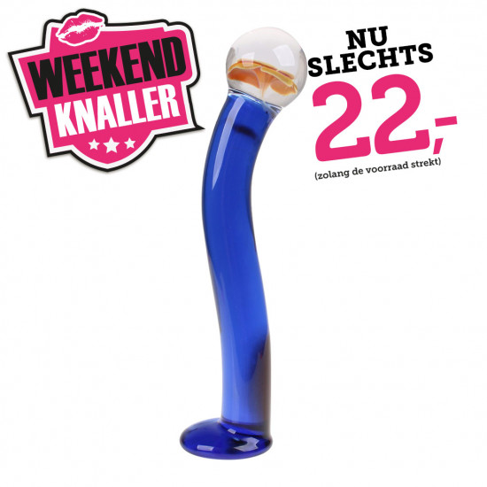 Icicles No. 17 Glazen Dildo Blauw met Transparant