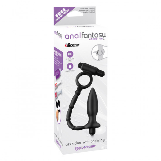 Anal Fantasy Ass-Kicker with Cockring Vibrator Zwart