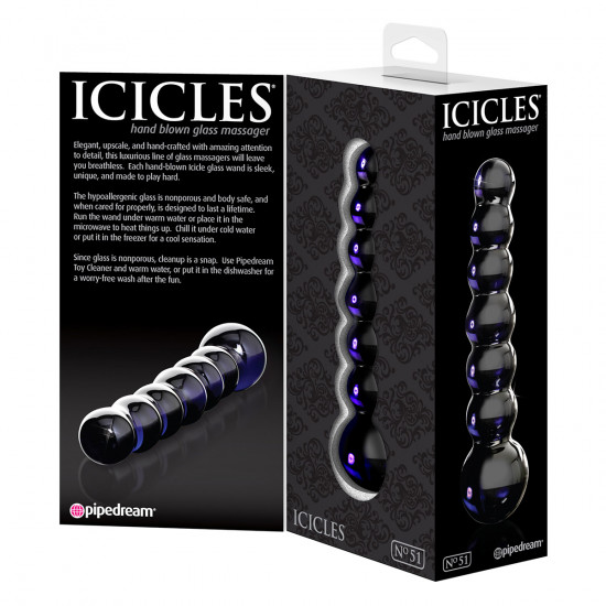 Icicles No. 51 Glazen Dildo Blauw
