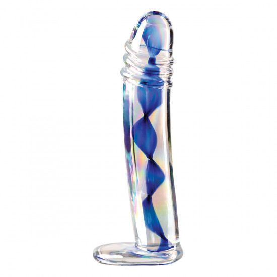Icicles No. 9 Glazen Dildo Transparant met Blauw