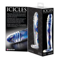 Icicles No. 9 Glazen Dildo Transparant met Blauw