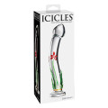 Icicles No. 21 Glazen Dildo Transparant Met Bloemen Design