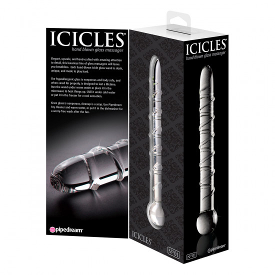 Icicles No. 1 Glazen Dildo Transparant