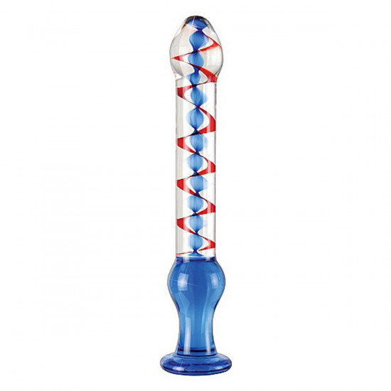 Icicles No. 22 Glazen Dildo Transp./Blauw/Rood