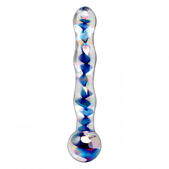 Icicles No. 8 Glazen Dildo Transparant met Blauw