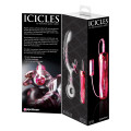 Icicles No. 16 Glazen Rabbit Vibrator Transparant met Roze
